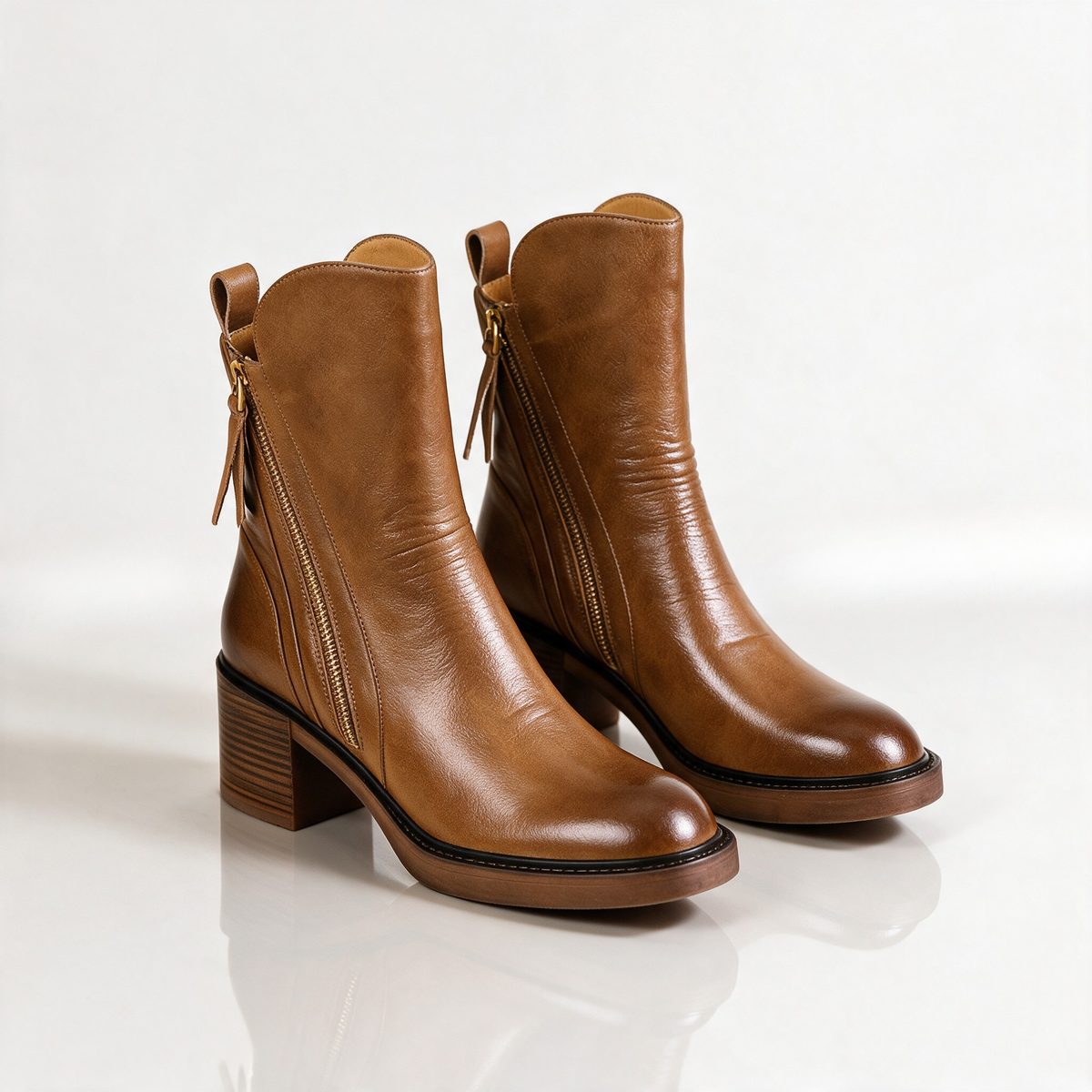 Calivia | Leather Ankle Boots