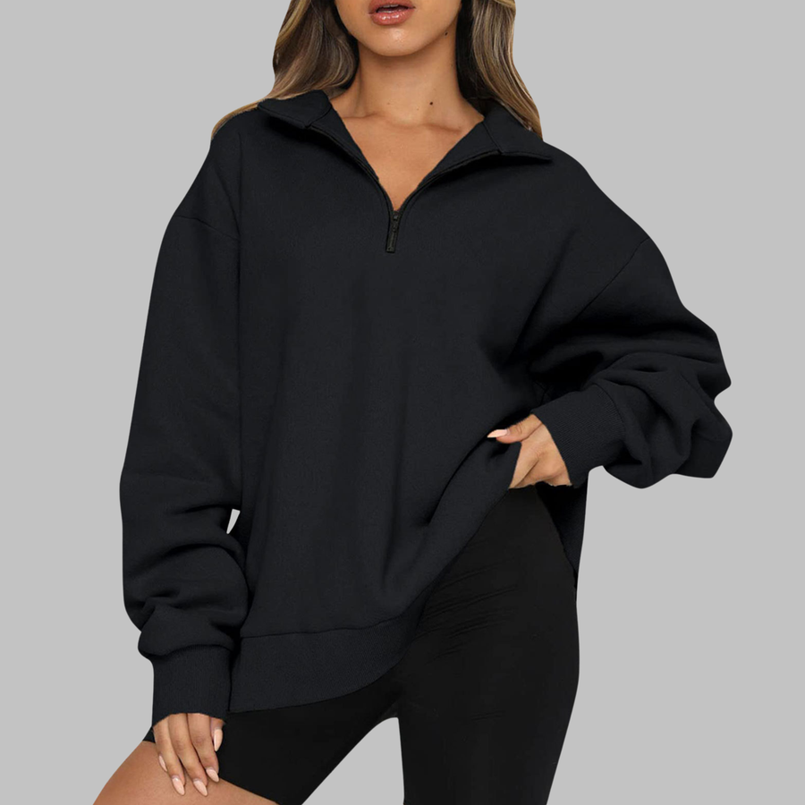 TENLEY™ - Casual Oversized Half Zip Long Sleeve Sweatshirt