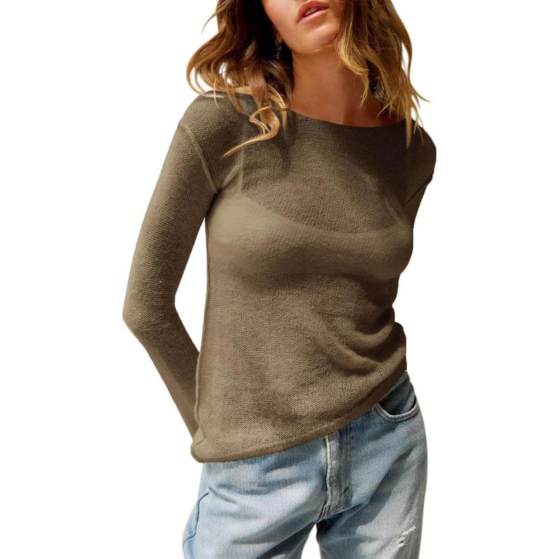 MHARLA™ - Lightweight Summer See Through Long Sleeve Top