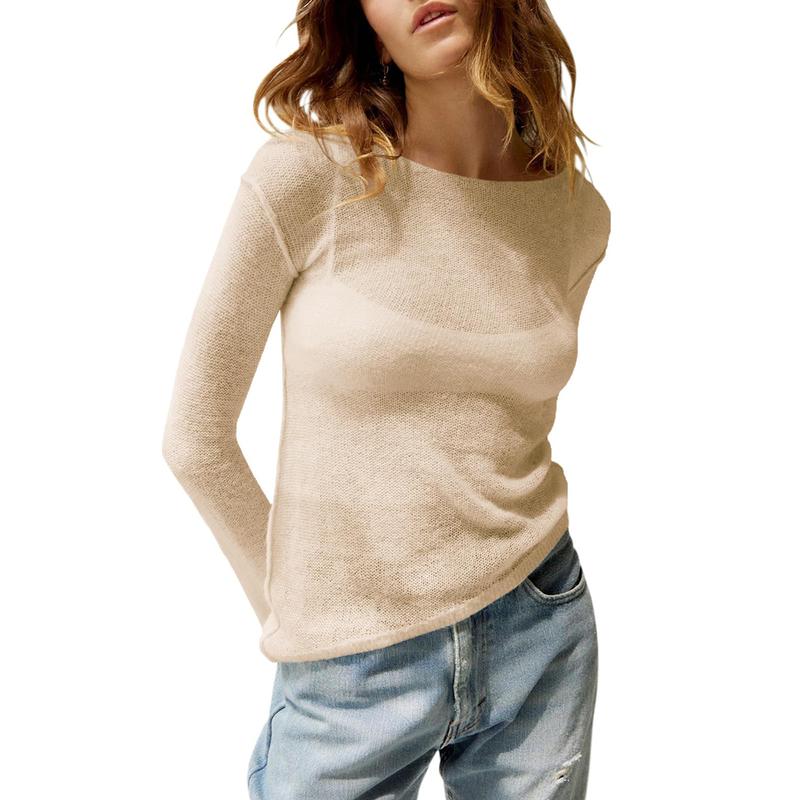 MHARLA™ - Lightweight Summer See Through Long Sleeve Top