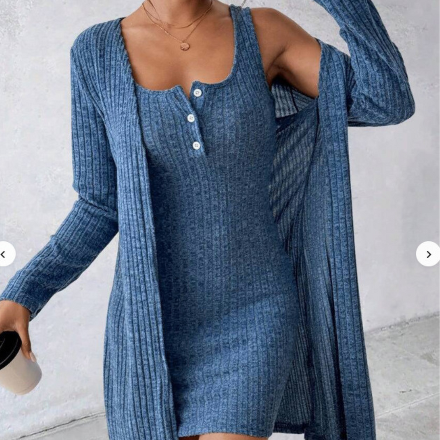WILLA™ - Classy Ribbed Two-Piece Dress Coat
