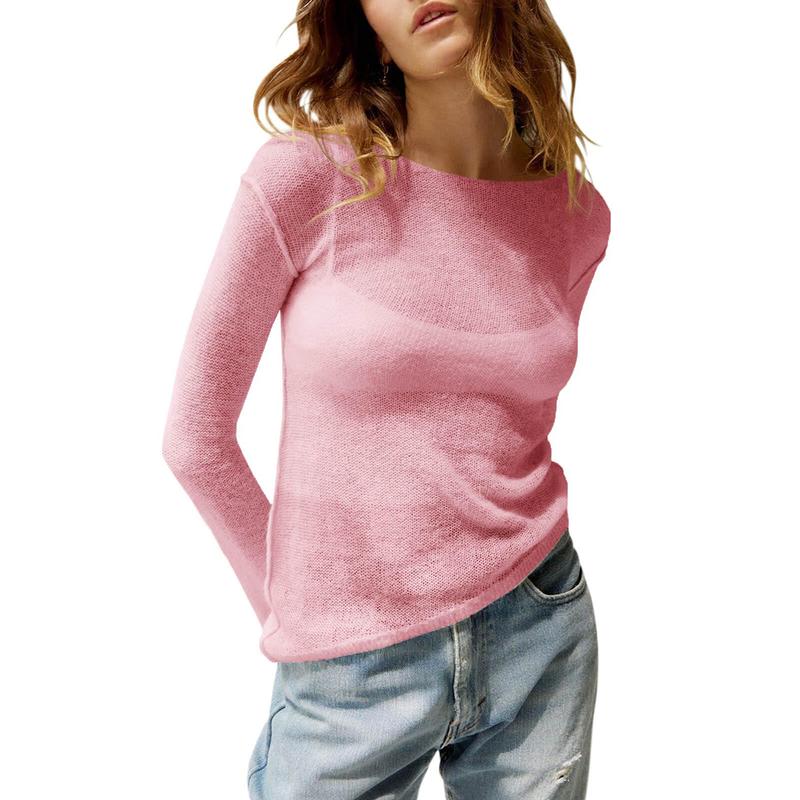 MHARLA™ - Lightweight Summer See Through Long Sleeve Top