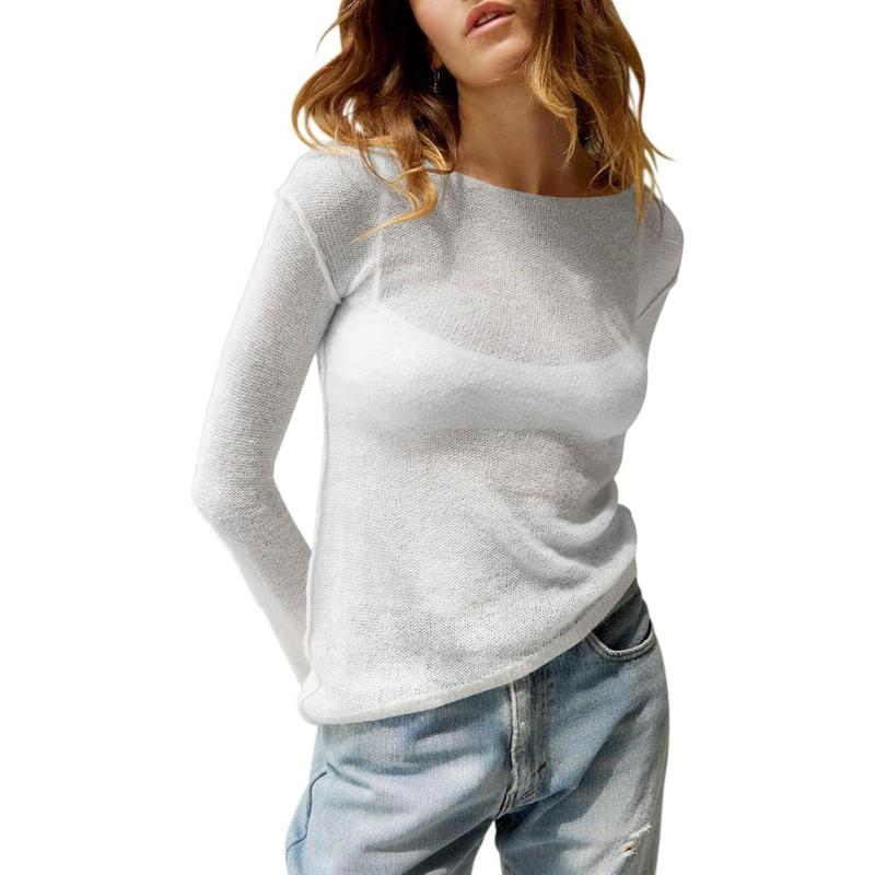 MHARLA™ - Lightweight Summer See Through Long Sleeve Top