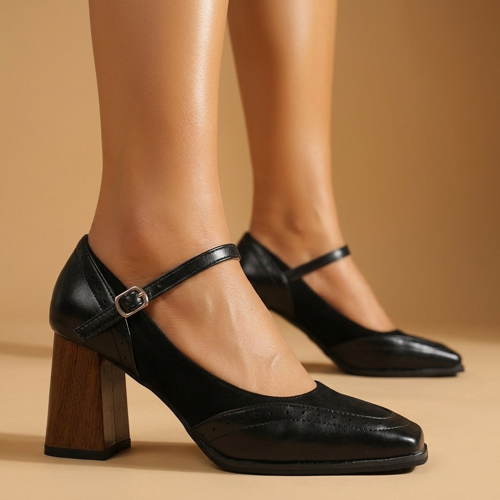 Inna | Leather Block Heels