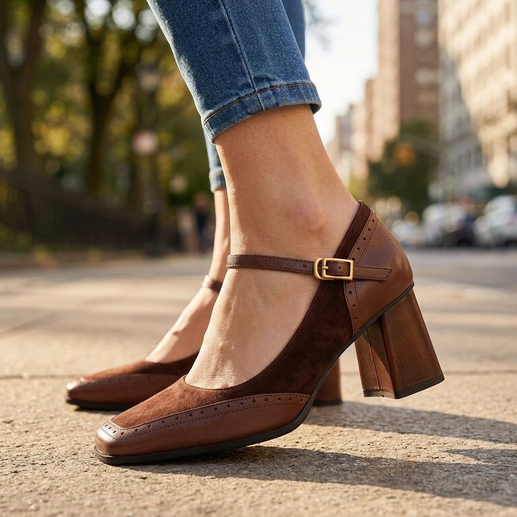 Inna | Leather Block Heels