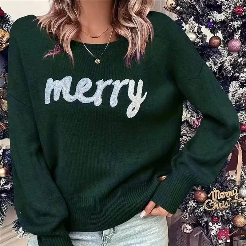 VIOLET™ - Cozy Round Neck Sweater for the Holidays