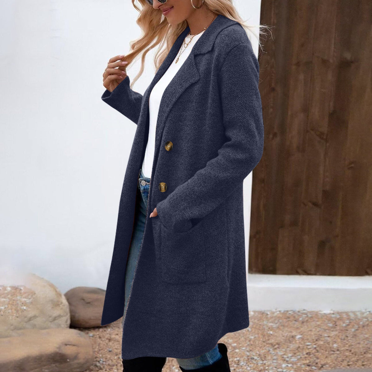 ZAHEKA™ - Casual Long Sleeve Mid Length Coat