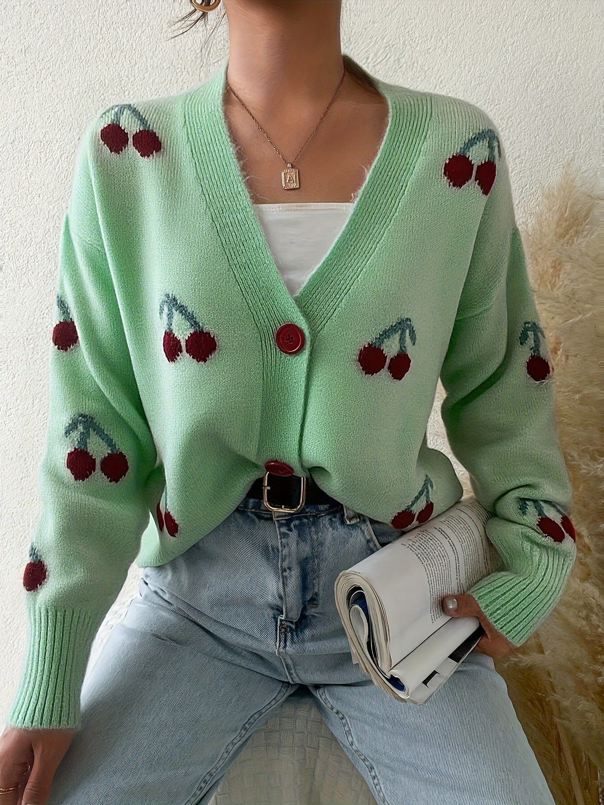 RAINA™ - Chic Button Front Long Sleeve Cardigan