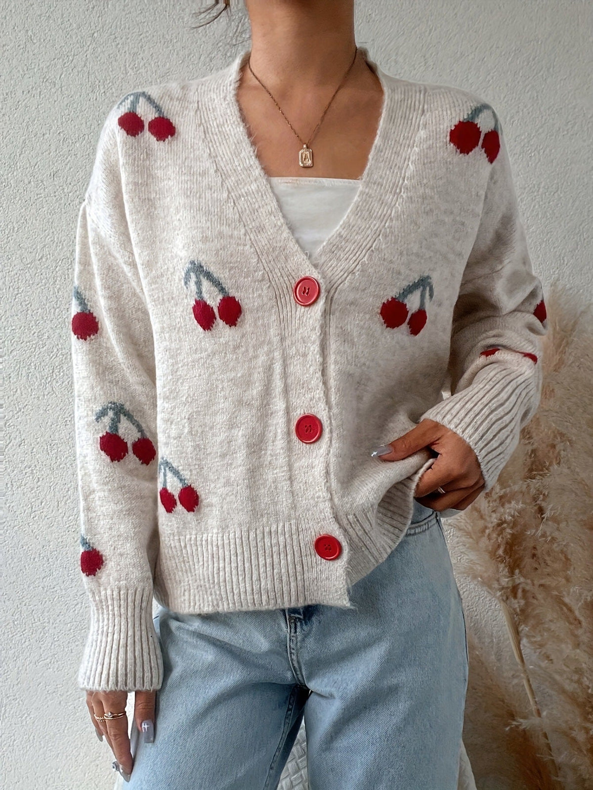 RAINA™ - Chic Button Front Long Sleeve Cardigan