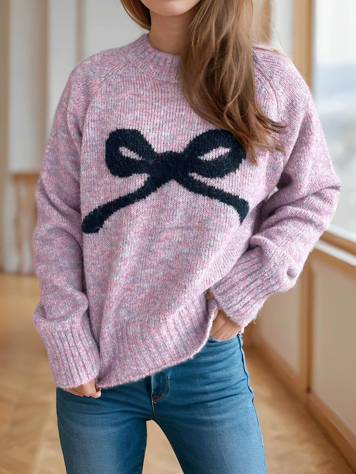 CORA™ - Elegant Bow Knit Sweater for Autumn & Winter Autumn