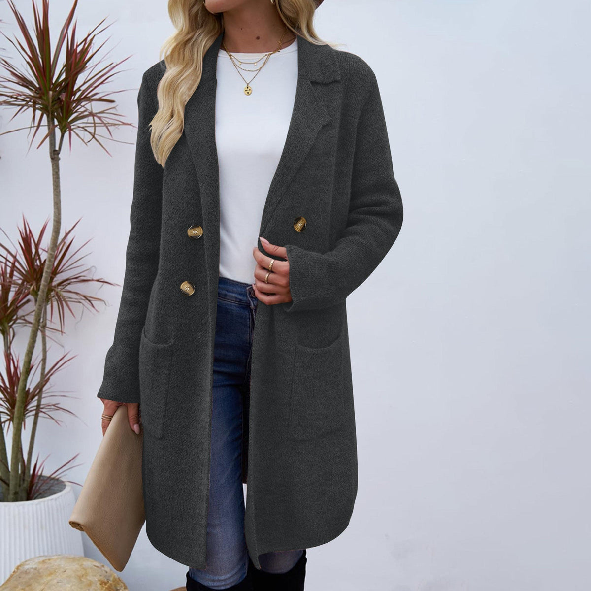 ZAHEKA™ - Casual Long Sleeve Mid Length Coat