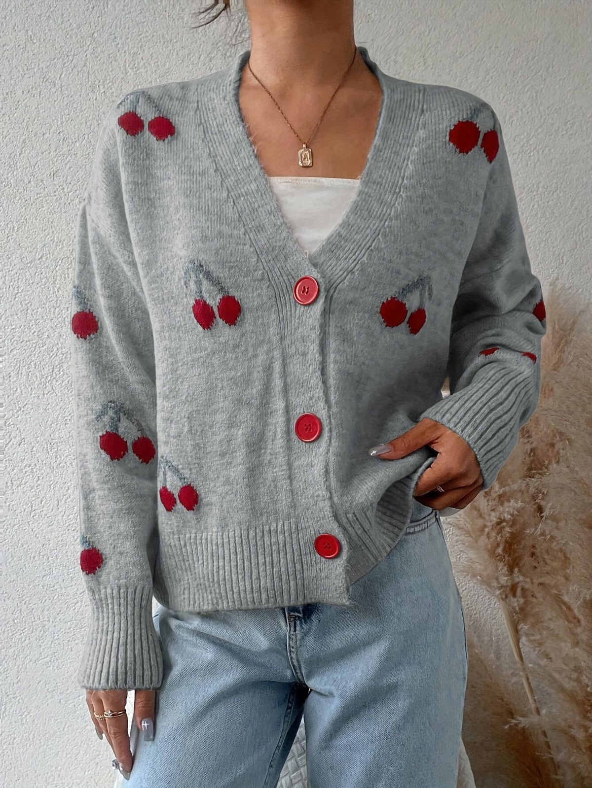 RAINA™ - Chic Button Front Long Sleeve Cardigan