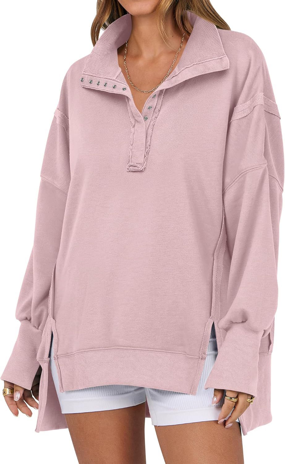 KAYLIE™ - Chic Oversized Button-Up Sweatshirt