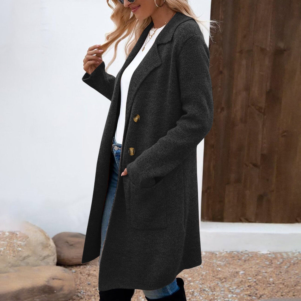 ZAHEKA™ - Casual Long Sleeve Mid Length Coat