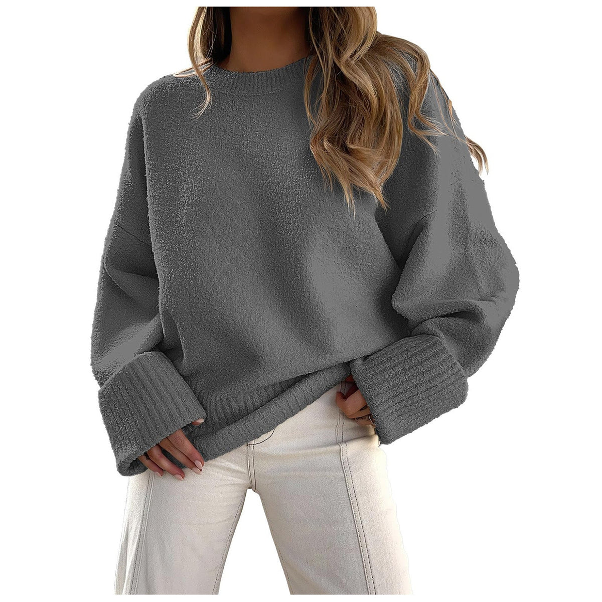 HALEY™ - Cozy Oversized Fuzzy Knit Pullover Sweater