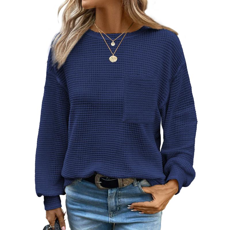 LIORA™ - Cozy Oversized Long Sleeve Crewneck Blouse