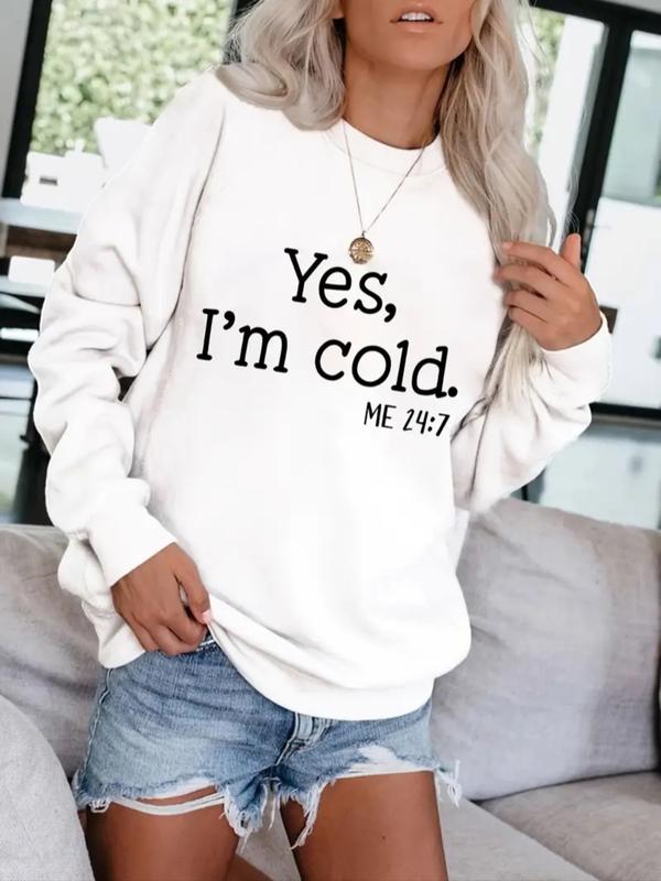 KAYLEE™ - Casual Slogan Print Pullover Sweatshirt