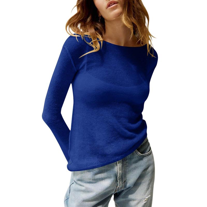 MHARLA™ - Lightweight Summer See Through Long Sleeve Top